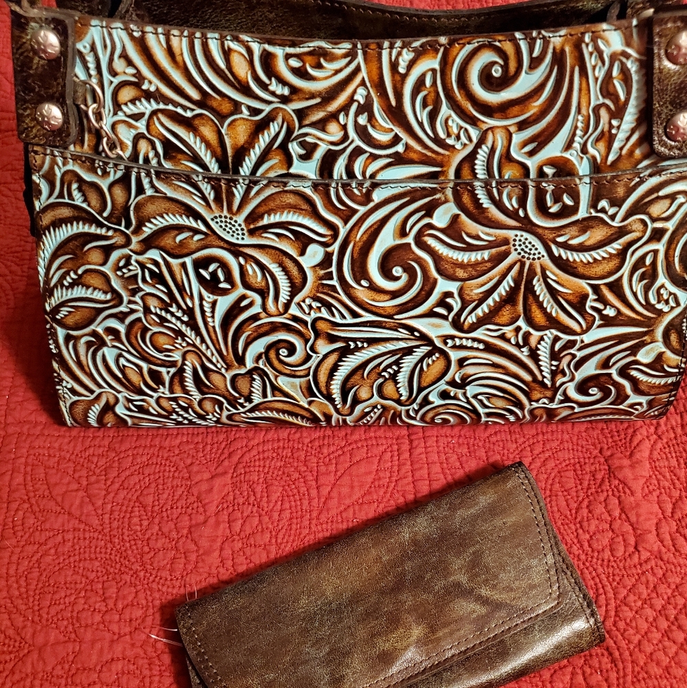 Patricia Nash shoulder bag turquoise